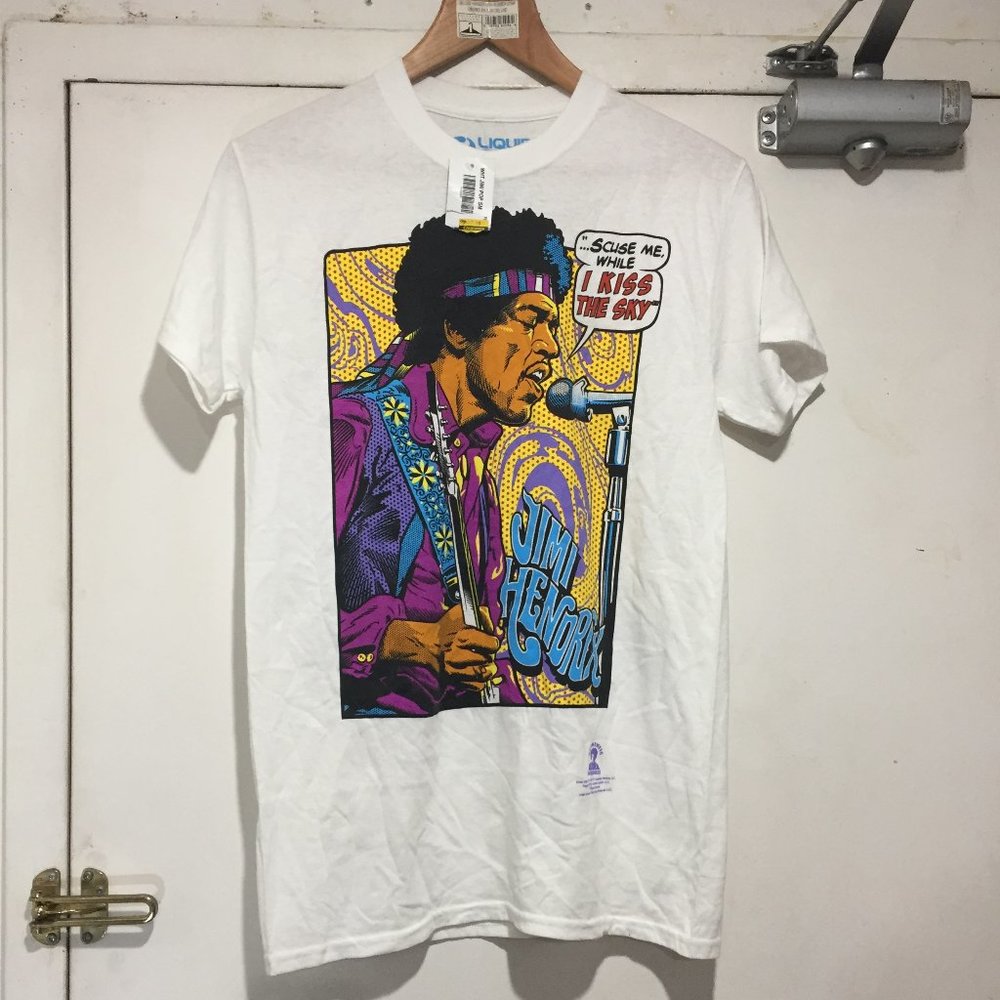 LIQUID BLUE T-SHIRT PRINT JIMI HENDRIX SIZE S